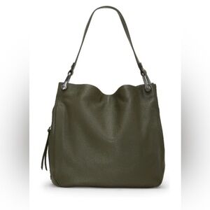 Vince Camuto Pebble Leather Pine Forest Hobo Bag